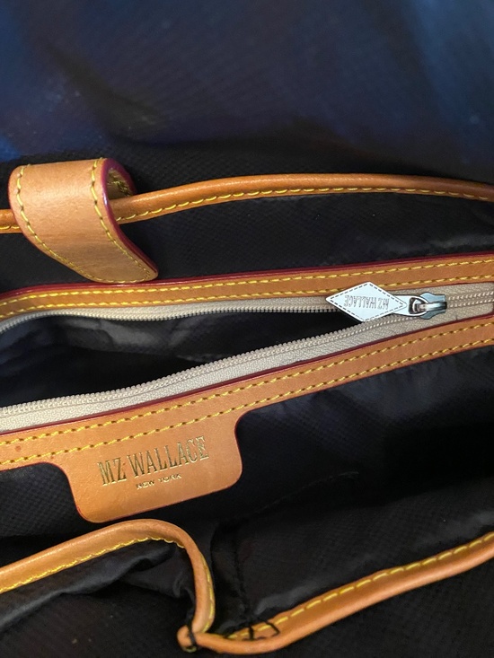 MZ WALLACE TOTE TRAVELER TOTE COSBY BLACK QUILTED SLIPS ON SUIT CASE HANDLE - Picture 13 of 16